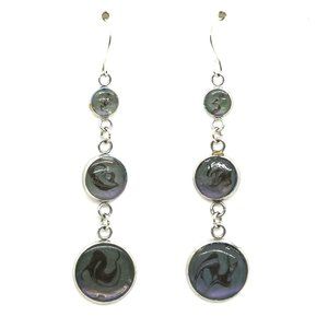 Black & Blue Swirl Earrings